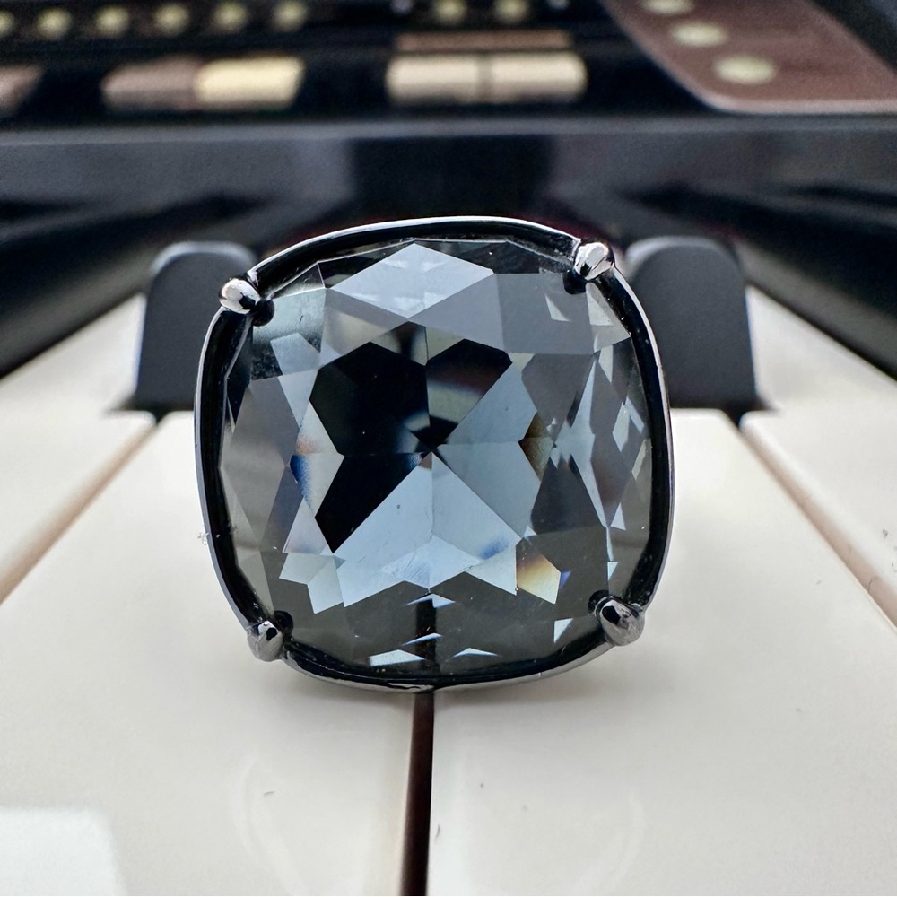Silver Cushion-Cut Ring with Modern Design